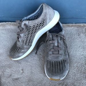 Dansko taupe suede sneaker